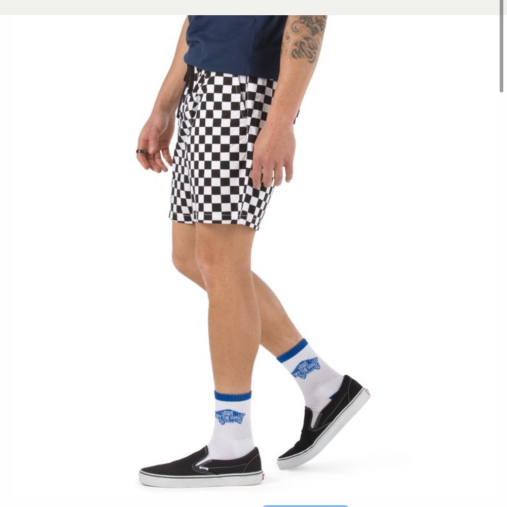 Vans Checkered Short Black White